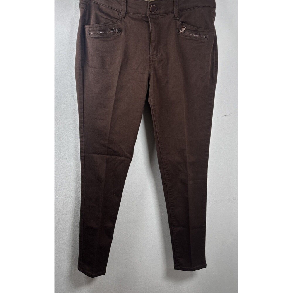Democracy Jeans 8 Ab Technology Skinny Stretch Comfort Pants Brown 5-Pocket